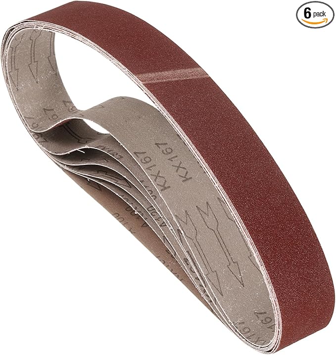 6 Pcs Sanding Belts 2 x 36 Inch 100 Grit Aluminum Oxide Abrasive Sandpaper for Belt Sander Metal Grinding Wood Working Weld Rust Removal