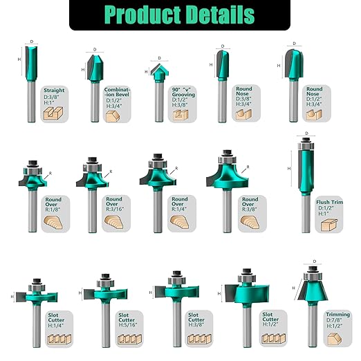 CSOOM 30PCS Router Bits Set - 1/4Inch Shank with Professional Woodworking Tools for Precision Carving and Versatile Applications