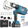 SWANSOFT Electric Hydraulic Crimping Tool, 12Ton 6AWG-800MCM Rechargeable Hydraulic Crimper for Cu/Al Terminal, Continuously Crimp Wire Cable Lug Crimping Tool Kit with 12 Dies (HCT-400A)