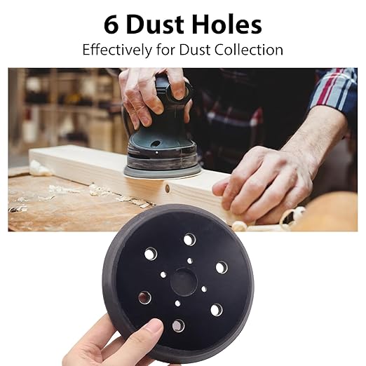 6 Inch Replacement Sander Pads, 6 Holes Hook and Loop Sander Pad for Ridgid R2611 Random Orbit Sander, 2 Pack