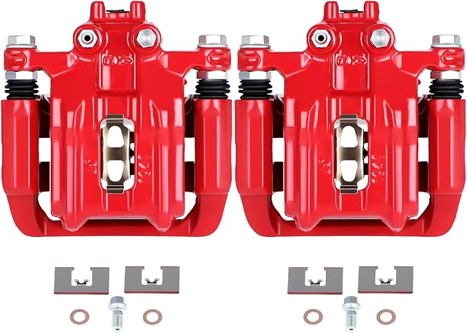 SCITOO Rear Left+Right Brake Calipers With Bracket 19B6886 19B6887 Red Compatible For Acura RDX 2013-2018 For Honda Crosstour 2012-2015 For Honda CR-V 2007-2016