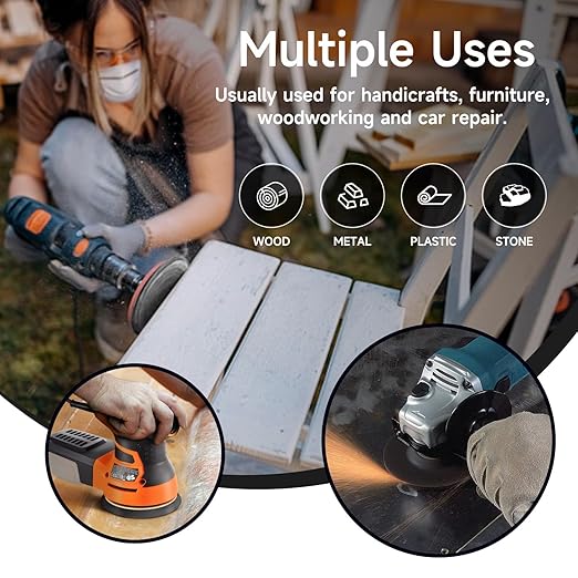 80PCS 5 inch Wet Dry Sanding Discs, Silicon Carbide Orbital Sander Hook and Loop Sandpaper 320 400 600 800 1000 1200 1500 2000 Grit, Best for Metal, Automotive Sanding