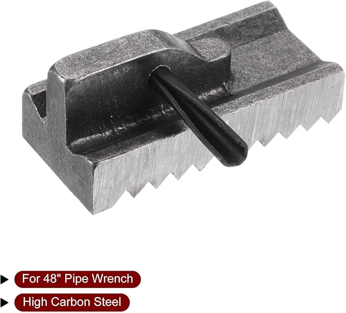 HARFINGTON 2pcs Pipe Wrench Heel Jaw 48-inch High Carbon Steel with Pin Assembly for Replacement Pipe Wrench Jaws