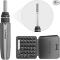 32 in 1 Ratchet Screwdriver Set with Push-Eject Extension Rod, 48-Tooth Gear Ratchet, Antislip Soft Handle, Magnetic Bit Holder, 30pcs S2 Steel Bits, Excellent Handling and Versatile Use