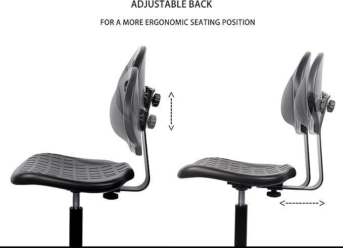 Chair Master (Tall Bench Stool, Glides Easy to Clean! Ergonomic Polyurethane Drafting Stool. Seat Height Range 23"-33". Heavy Duty Adj. Footring. for Home Office Lab Workstation