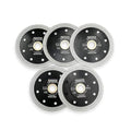 DT-DIATOOL Diamond Tile Blade 4 Inch 5pcs Diamond Turbo X Mesh Rim Segement Circular Saw Blade for Procelain Ceramic Stoneware Marble Granite Fits 5/8"-7/8" Arbor