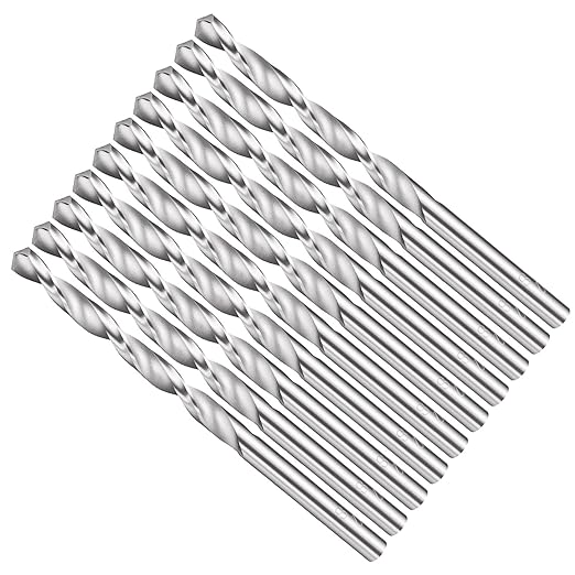 Drill Bit, 4.2mm Cutting Diameter, 4241 HSS 118° Cutting Angle Uncoated Bright Versatile Jobber Bits - (Applications: for Drilling Plastic Wood Soft Metal), 10-Pieces