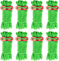 8 Pack 4mm Guy Lines Ultralight Tent Cords with Aluminum Adjuster Tensioner Outdoor Camping Guylines Ropes for Tent Tarp,Climbing,Hiking Backpacking (Green)