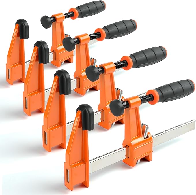 Yiad 6 Inch F Clamps for Woodworking, 4 Pack Heavy Duty Bar Clamps for Glueing, Assembly, Furniture Building, DIY and Workshop Projects