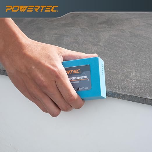POWERTEC Diamond Hand Polishing Pads 200 Grits 2Pack, Diamond Sanding Block for Polishing and Grinding Porcelain, Ceramic Tile, Glass, Granite, Stone, Wood & Metal (71906-P2)