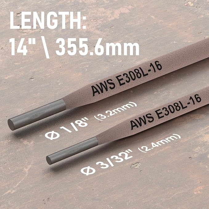 YESWELDER E308L-16 Stainless Steel Stick Electrodes, 14" x 3/32" 5LB Welding Rods