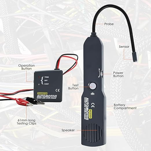 Cable Tracker Electrical Circuit Tester, Automotive Short and Open Finder, EM415PRO Automotive Wire Tracer Circuit Tester Automotive, DC 6-42V Car Cable Tracker Tool