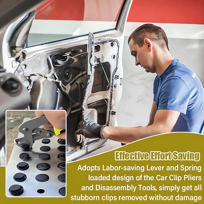 Car Clip Pliers and Disassembly Tools, Efficient Multi-Functional Automotive Snap Pliers, Easy to Remove Fasteners, Clips, Buckles, and Rivets, Ergonomic Design for Lightweight and easy to use