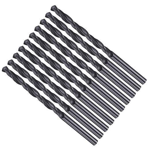 Drill Bit, 4mm Cutting Diameter, 4241 HSS Nitriding Black 118° Cutting Angle Versatile Jobber Bits - (Applications: for Drilling Plastic Wood Soft Metal), 10-Pieces