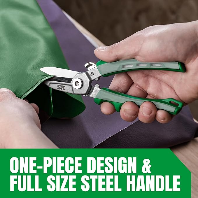 SK 7" Heavy Duty Scissors, All Purpose Shears, Drop Forged CR-V Blades with Safety Lock, Comfortable Grips