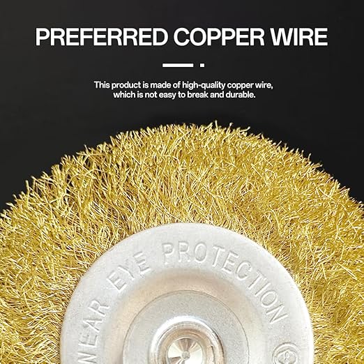 4 Pcs Brass Wire Wheel Brush Set for Drill,Brass Wire Cup Wheel with 1/4 Inch Shank for Rust Removal, Corrosion and Scrub Surfaces