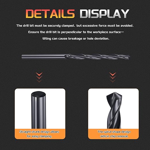 Drill Bit, 2.7mm Cutting Diameter, 4241 HSS Nitriding Black 118° Cutting Angle Versatile Jobber Bits - (Applications: for Drilling Plastic Wood Soft Metal), 12-Pieces