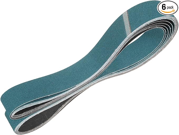 HARFINGTON 2 1/2 x 60 Inch Sanding Belts, 6 Pcs 80 Grit Zirconia Abrasive Belt Sander File Belt for Woodworking, Metal Polishing, Knife Sharpener