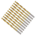 Drill Bit, 3/16" Cutting Diameter (4.763mm), 4241 HSS TiN Coated 118° Cutting Angle Versatile Jobber Bits - (Applications: for Drilling Plastic Wood Soft Thin Metal), 10-Pieces
