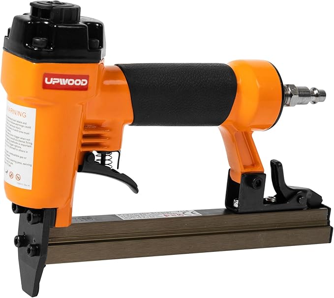7116 Pneumatic 22 Gauge Stapler 3/8-Inch Crown 1/4-Inch to 5/8-Inch Length, Air-Powered Upholstery Stapler for Carpentry, Woodworking and DIY Projects