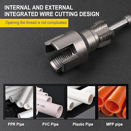 PVC Pipe Threading Tool Kit, 1/2 and 3/4 inch Dies, Internal and External Threader Set, 2-Piece