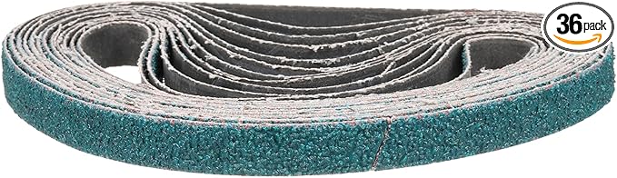 1/2 x 18 Inch Sanding Belt, 36 Pcs 40 Grit Zirconia Knife Sharpener Belts Work Sharpening for Belt Sander Knife Carving Tool Metal Working