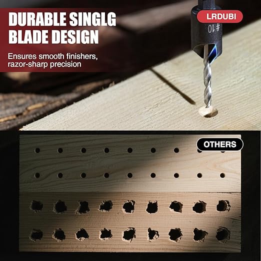 15PCS Countersink Drill Bit Set, Adjustable Tapered Counter Sink Drill Bits with 2PCS Wood Plug Cutter, 1/4" Hex Shank Quick Change for Woodworking with Storage Case