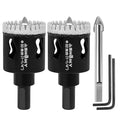 2Pcs 1-1/4 Inch Diamond Hole Saw with Pilot Drill Bit, 1-1/4" Serrated Brazing Tile Hole Saw Diamond Core Drill Bits with Guiding Bit for Ceramic Porcelain Tile Glass Stone Granite Marble