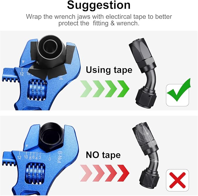 Adjustable 3AN-12AN Adjustable Wrench Spanner Lightweight for AN Hose Fitting Aluminum Blue