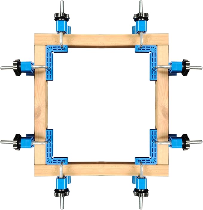 90 Degree Clamp,Positioning Squares, 3" 4" 2.3" Right Angle Clamp with 12 Clamping Squares,Corner Clamps Woodworking Tool for Pictures Frames Cabinets Boxes,Blue