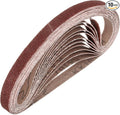 HARFINGTON 1/4 x 18 Inch Sanding Belts, 10 Pcs 80 Grit Aluminum Oxide Abrasive Belt Sander File Belt for Woodworking, Metal Polishing, Knife Sharpener