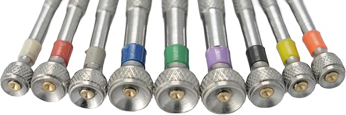 9-Piece Watchmaker Screwdriver Set with Revolving Stand & Extra Blades - Precision Screwdriver Set for Watch Repair, Jewelry, and Electronics, Includes Sizes 0.5mm to 2.5mm