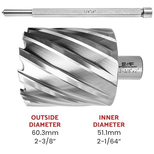 S&F STEAD & FAST Annular Cutter High Speed Steel 2-3/8" x 2" with Pilot Pin