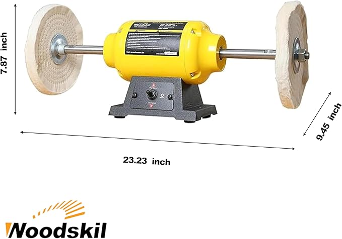 Dual Speed Bench Buffer Polisher 1.8/3.1A, 8 inch Jewelry Buffer Polisher Machine, 1725/3450 RPM Power Bench Polisher with 2 cotton Wheels for Jewelry, Metal, Wood, Jade, Knife, Plastic