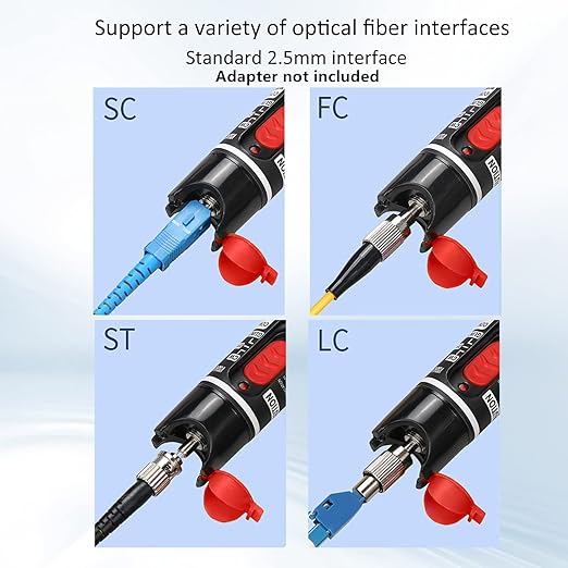 Visual Fault Locator 50KM 50mW Fiber Optic Cable Tester Meter VFL Red Light Pen Light Source Testers (50 KM)