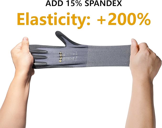 Tarantula Safety Work Gloves MicroFoam Nitrile Coated 3 Pairs,Endurance Seamless Knit Nylon,Dots on Palm,Dot Grip Gloves,X-Lagre