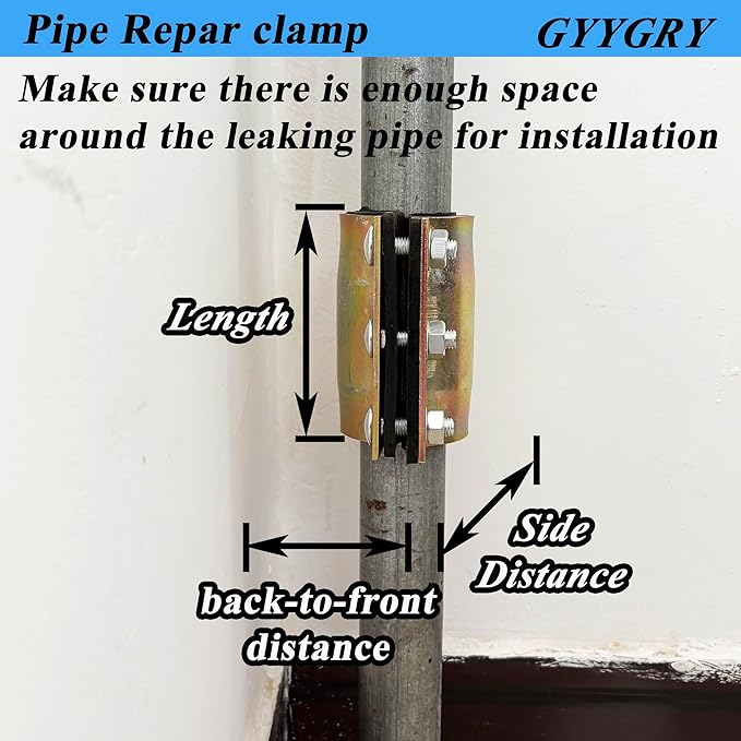 Water Pipe Repair Clamp for 3/4 inch Pipe(Outer Diameter of Applicable Pipe is About 1.06 inch),Leak Sealer for Pipes and Plumbing,Length About 4 inch,Suitable for PE/PPR Pipe,Steel/Iron Pipe