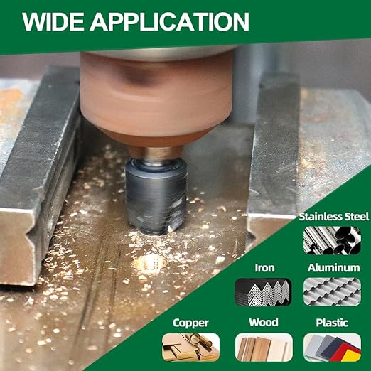 Countersink Drill Bit Set - M35 HSS TIALN Coated Countersink Drill Bit for Stainless Steel Iron Aluminum Copper, 5pcs 1/4"-3/4" Countersink Chamfer Bit Quick Change Shank Fixed On Drills