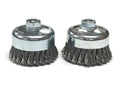 Benchmark Abrasives 4" Knot Wire Cup Brush for Narrow Holes Derusting Paint Removal Deburring Ferrous Metals Concrete, Wire End Brush for Angle Pneumatic Grinder - Carbon Steel (Pack of 2)