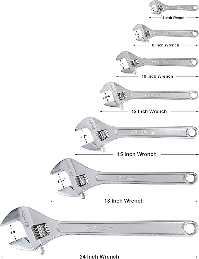 Olympia Tools 01-012 12" Adjustable Wrench