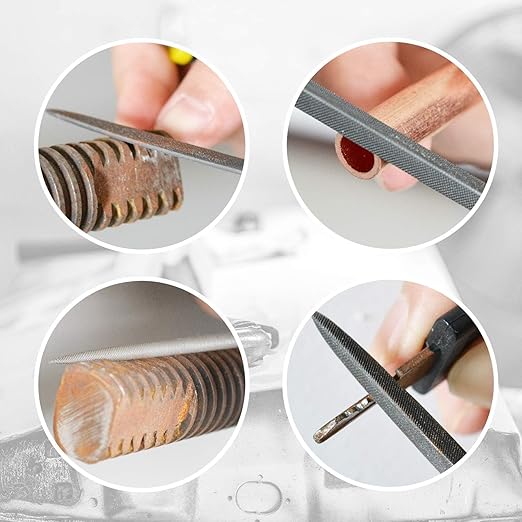 Deburring Tool Kit,with 6Pcs Needle Files. 6-1/2" Metal Handle Chamfer Tool for Resin Aluminum Brass Plastic Pipes Tube Hole 3D Art with Extra 10 HSS Blades