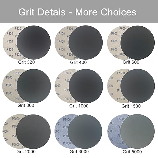 6 Inch 50 Pcs Wet Dry Sanding Discs Hook and Loop, 3000 Grit Sandpaper Automotive Wood Metal Polishing & Sanding, Silicon Carbide Sand Paper for Random Orbital Sander (Grit 3000)