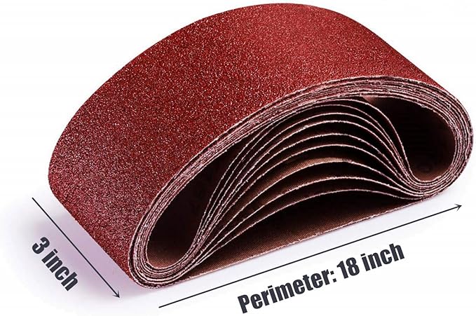 24 Pcs 3x18-Inch Aluminum Oxide Sanding Belts,6 Each of 40 80 120 240 Grits,for Belt Sander