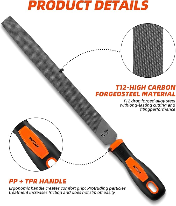 10'' Needle File Flat File Handles, Hardened Alloy Strength Steel