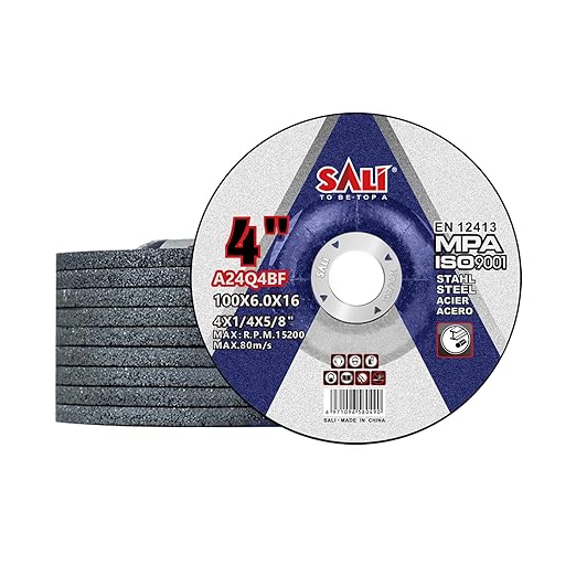 SALI 10 Pack 4 Inch Grinding Wheels for General Purpose Metal & Stainless Steel, Aluminum Oxide Grinding Disc for Angle Grinder, Depressed Center 4" * 1/4" * 5/8"(100 * 6.0 * 16 mm)
