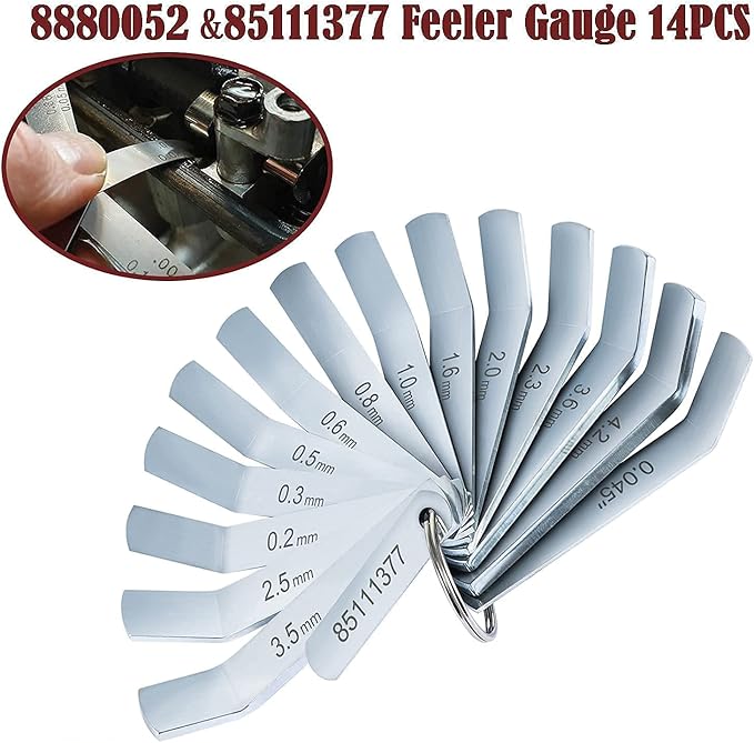 Feeler Gauge Jake Brake Tool Set 88880053 88880052 85111377 Suitable for Volve Mack MP7 MP8 MP10 D12 D13 D16 Engines, Intake and Exhaust Valve Adjustment Kit (14 PCs)