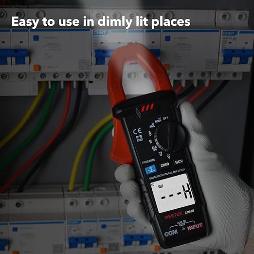 MESTEK Digital Clamp Meter Multimeter, TRMS 6000 Counts Auto-ranging Amp Voltage Tester, Measures AC/DC Current, Voltage, Temperature, Capacitance, Resistance, Continuity, Diode & NCV