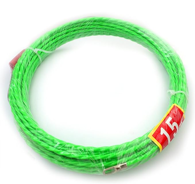 Fish Tape 49FT Wire Fishing Tools Cable Pulling Wire 4.5mm Diameter, Ideal for Cable Runs 15m