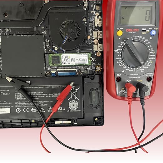 2PCS Test Leads, Alligator Clips, Red and Black, Multimeter Probes, Banana Plug to Alligator Clip Multimeter Test Leads