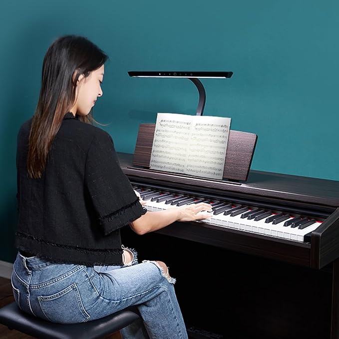 Piano Lights for Digital Piano and Grand Piano, Professional Led Clip lamp with Ambient Light, Memory Function,Piano Lamps for Sheet Music, Eye-Care 5 Levels Color Temperatures 5 Levels Dimming